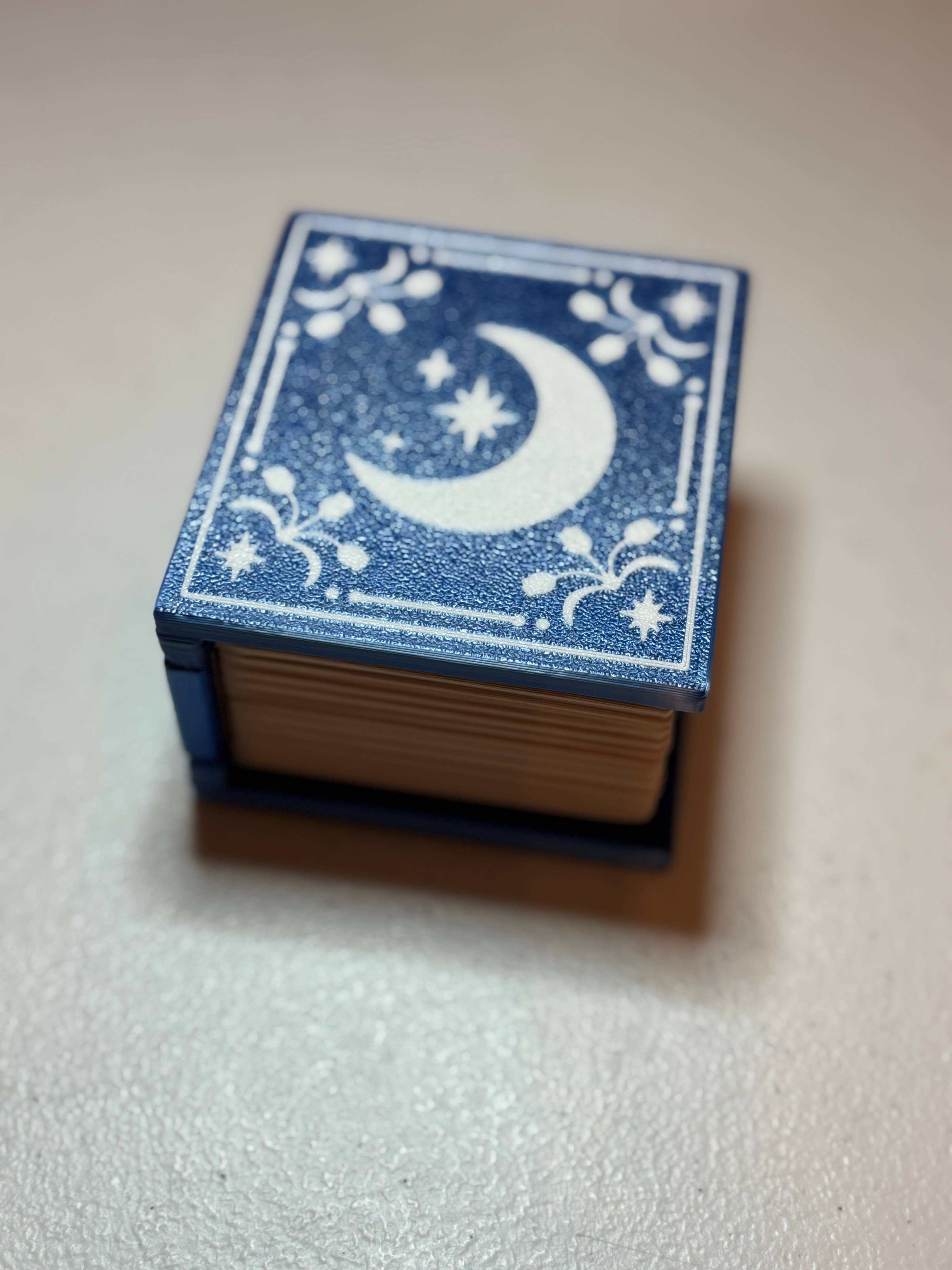 Book Shaped Trinket Box: Moon (blue)