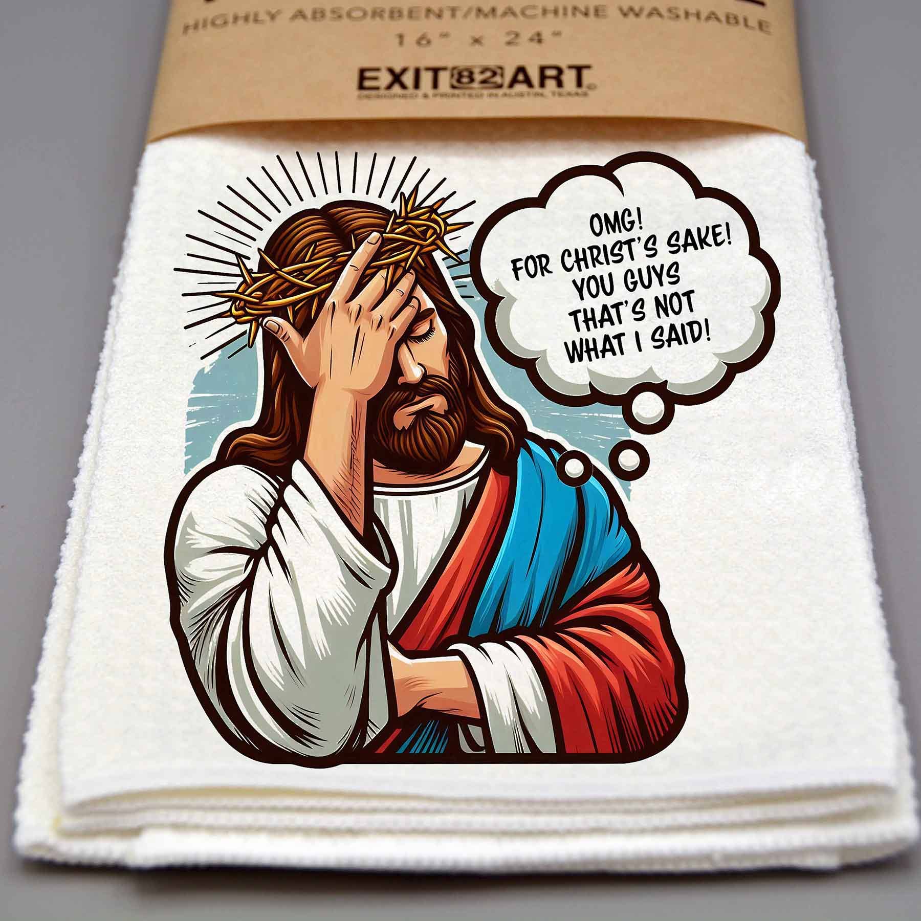 For Christ's Sake - Waffle Weave Kitchen Tea Towel