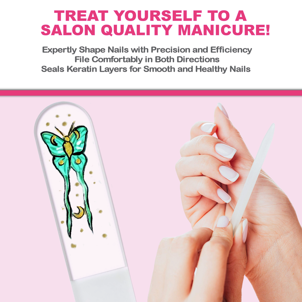 Moon Moth Luna New Beginnings Hand Painted Crystal Nail File: Large