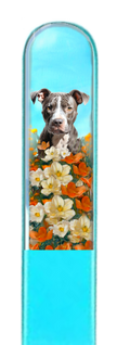 Terrier Pit Bull Pitty Dog 3D Pet Colored Crystal Nail File: Large