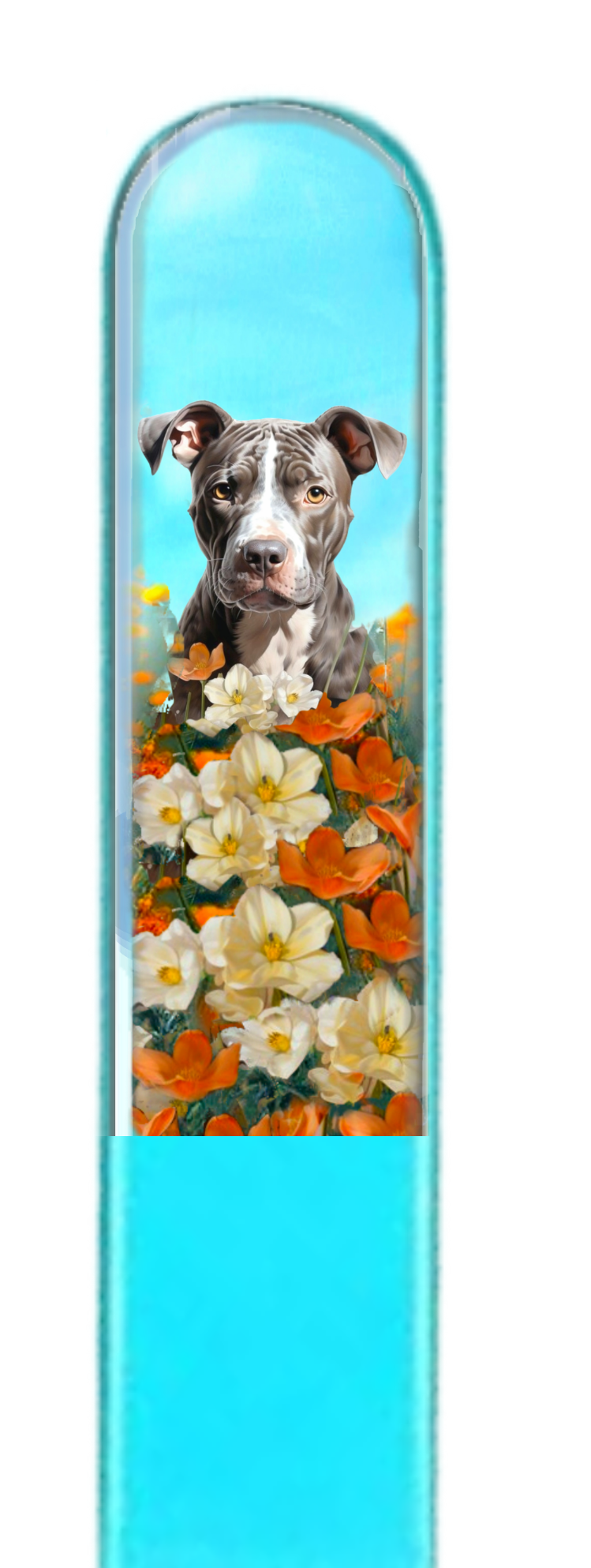 Terrier Pit Bull Pitty Dog 3D Pet Colored Crystal Nail File: Large