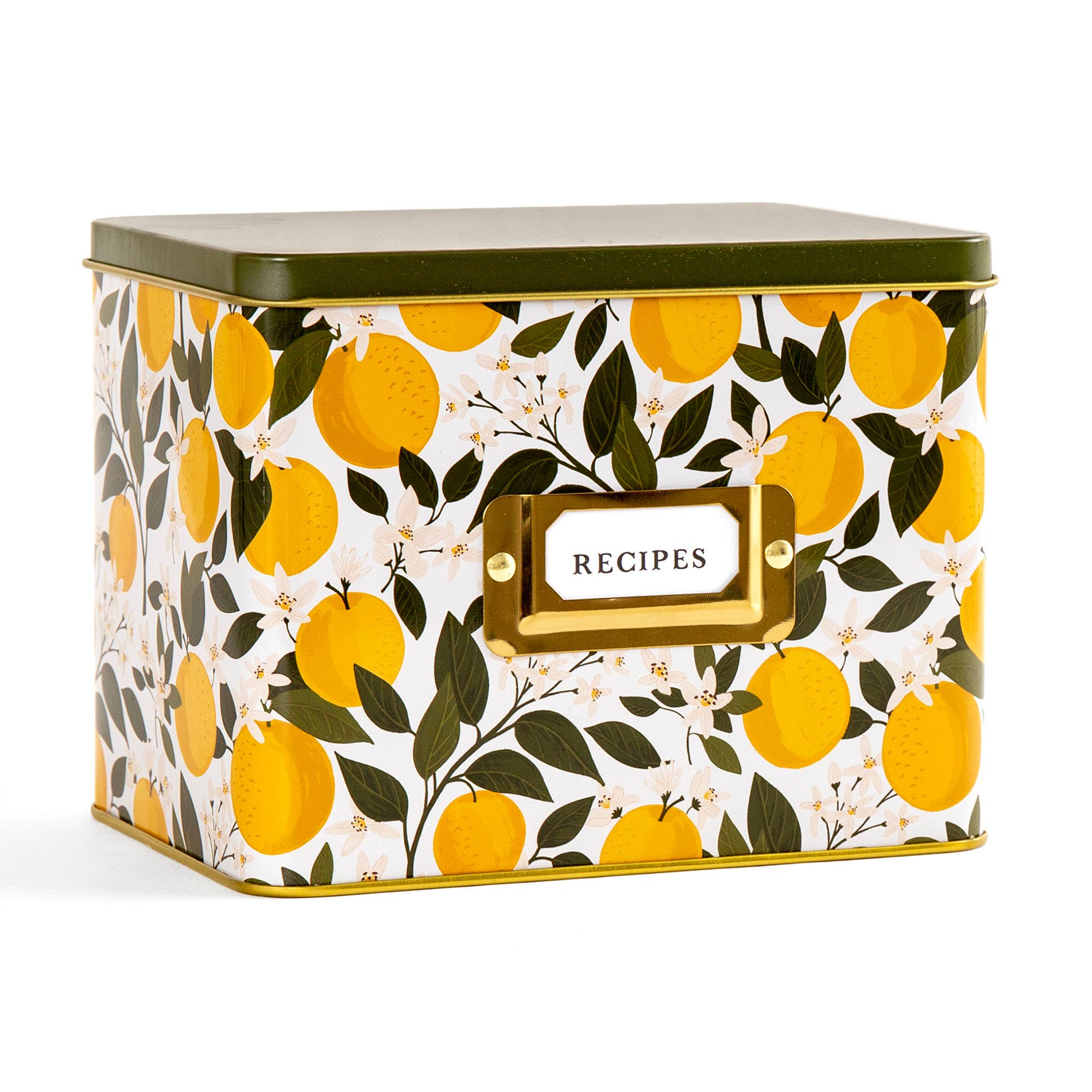 Orange Orchard Tin Recipe Box