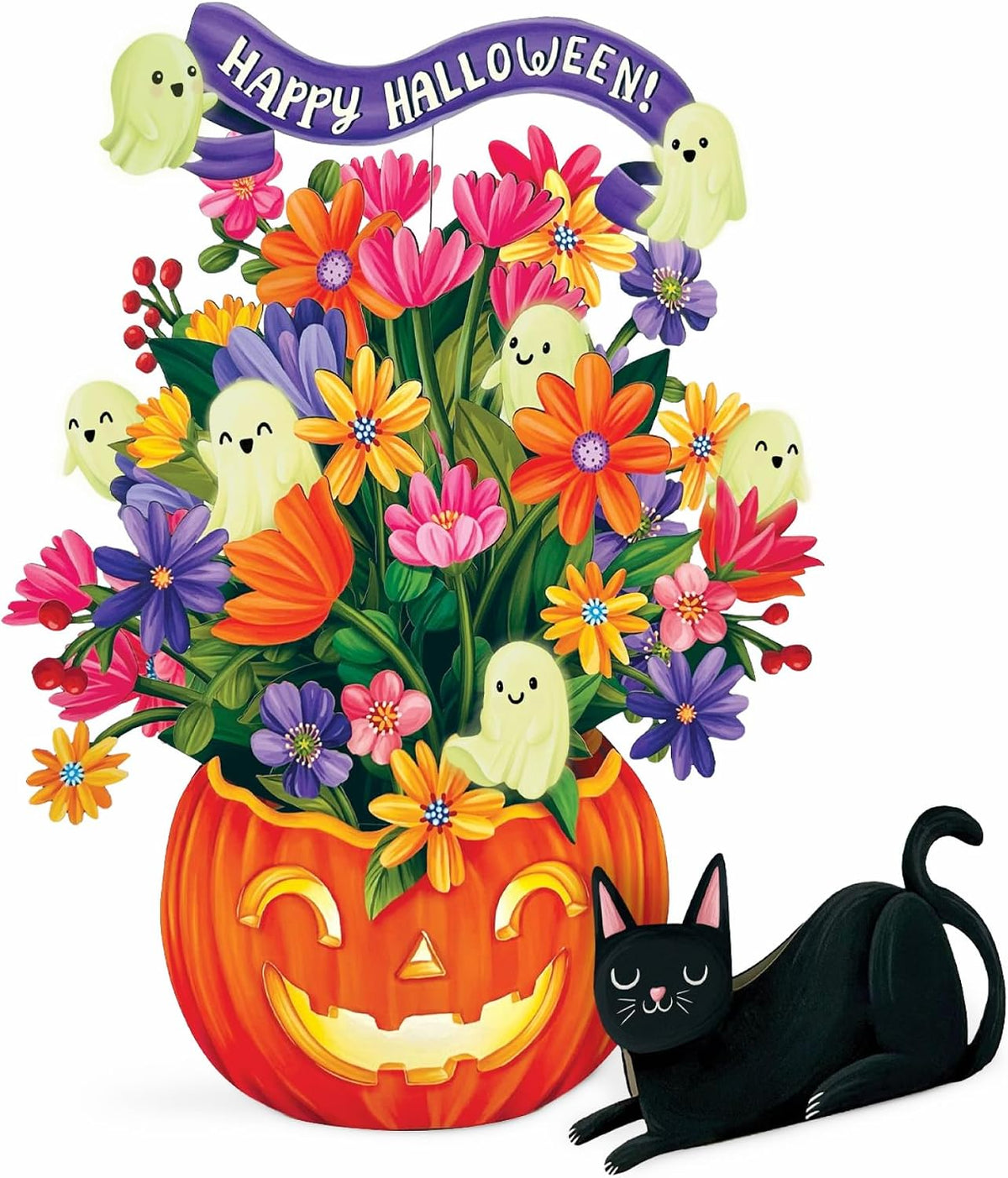 Mini Jack-O'-Lantern Boo-Quet Pop-Up Greeting Card