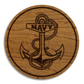 United States Naval Academy Anchor Coaster – Cherry Wood