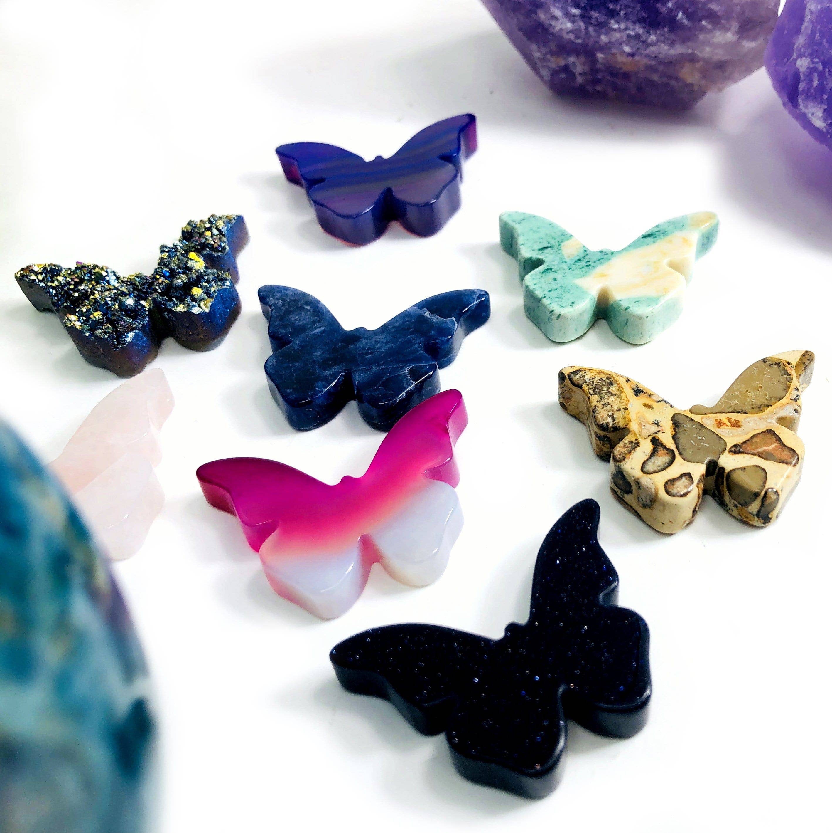 Butterfly Gemstone Cabochon Purple Agate