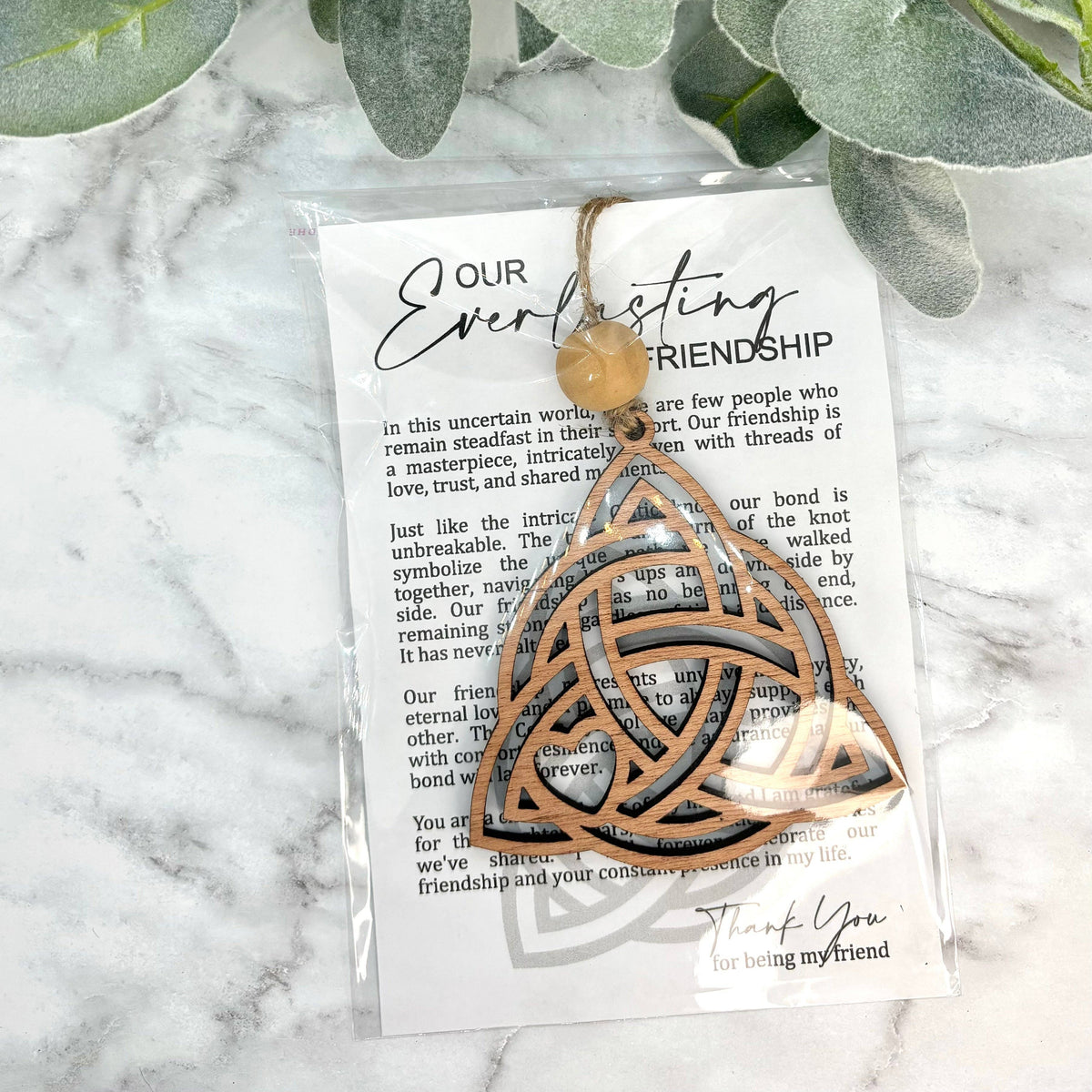 Celtic Knot Friendship Story Card Ornament/Car Charm/ Cherry