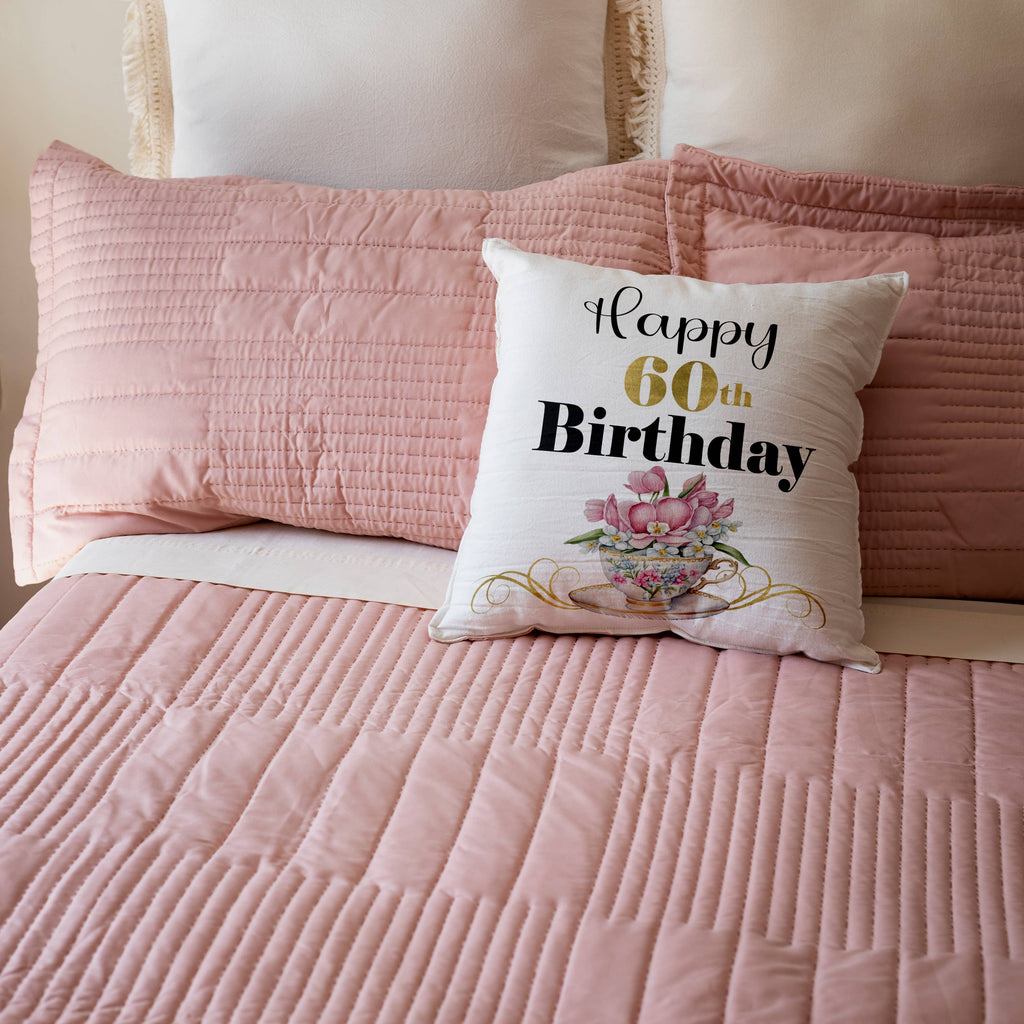 Happy 60th Birthday Pillowcase w/Pillow