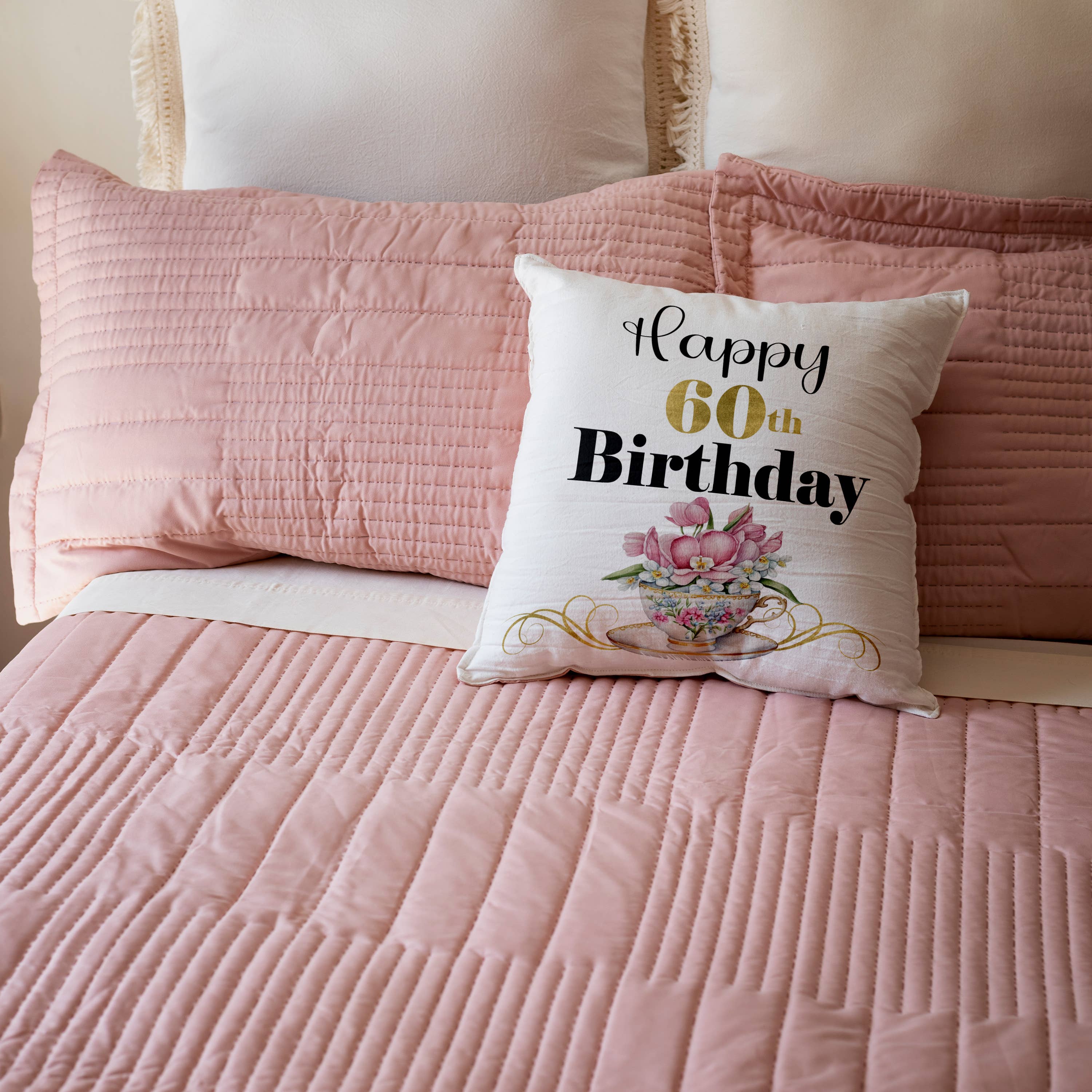 Happy 60th Birthday Pillowcase w/Pillow