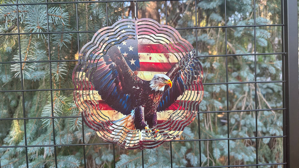 USA Flag Art Wind Spinner