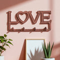 Love Wall Hook Rack with Heart, Cast Iron for Keys, Scarves or Jewelry, 9.8"
