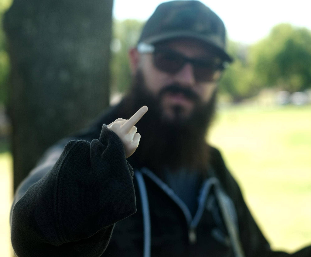 Tiny Hands Two Middle Finger Hands Beige