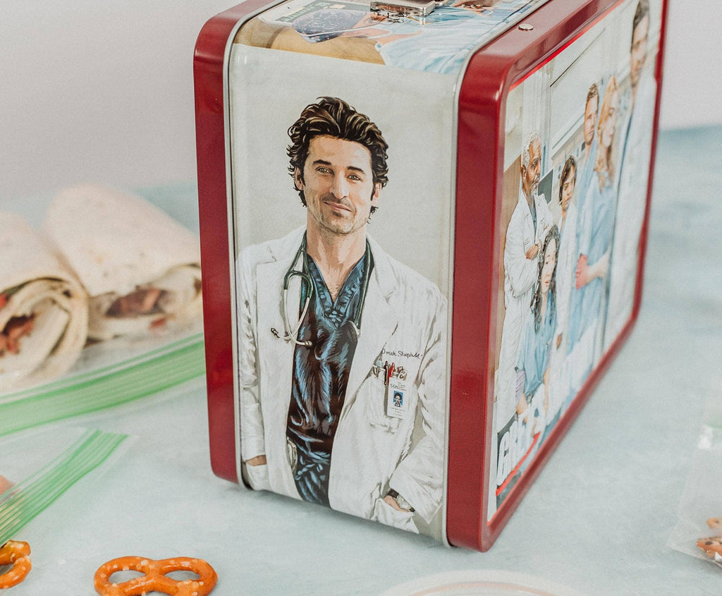 Grey's Anatomy Cast Retro Metal Lunchbox | 8 x 7 x 4 Inches