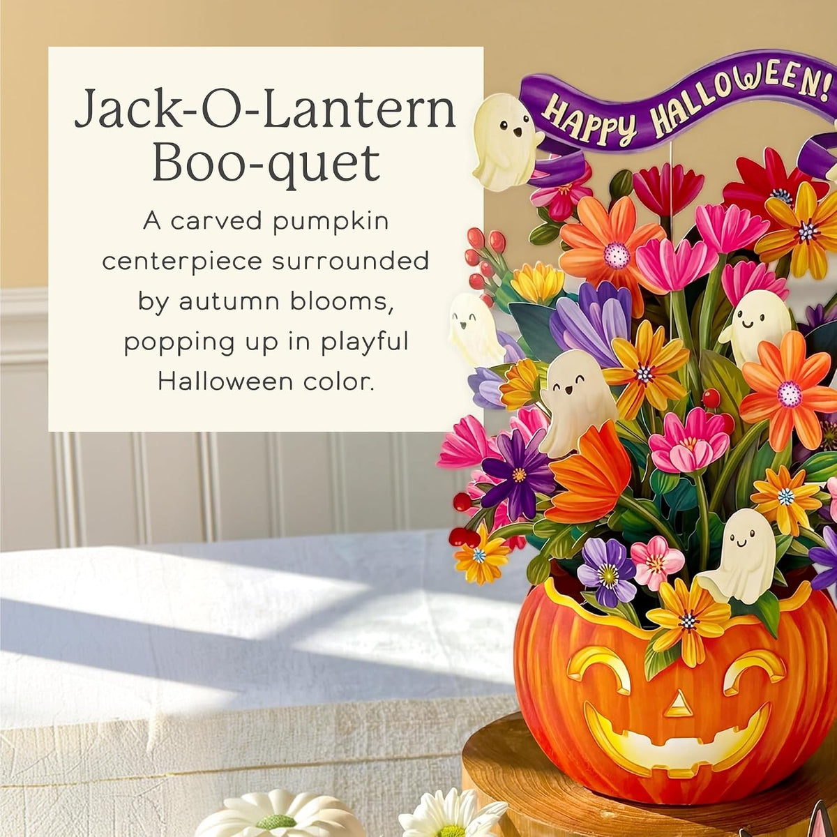 Mini Jack-O'-Lantern Boo-Quet Pop-Up Greeting Card