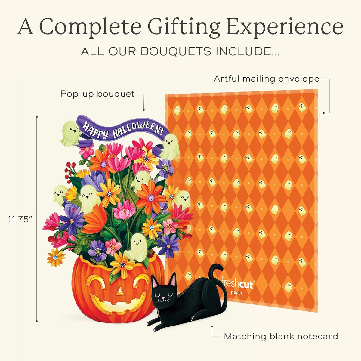 Mini Jack-O'-Lantern Boo-Quet Pop-Up Greeting Card