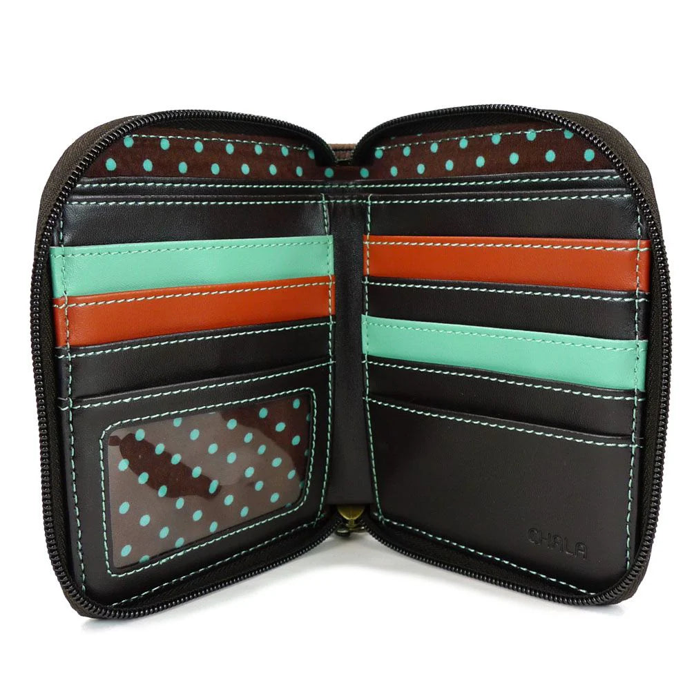 Weiner Dog Scooter Zip Around Wallet