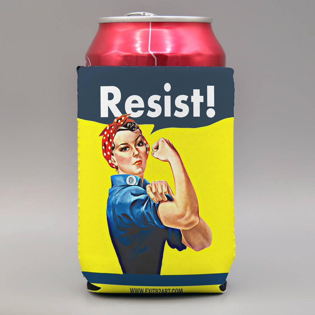 Rosie The Riveter - RESIST! - Collapsible Drink Coozie
