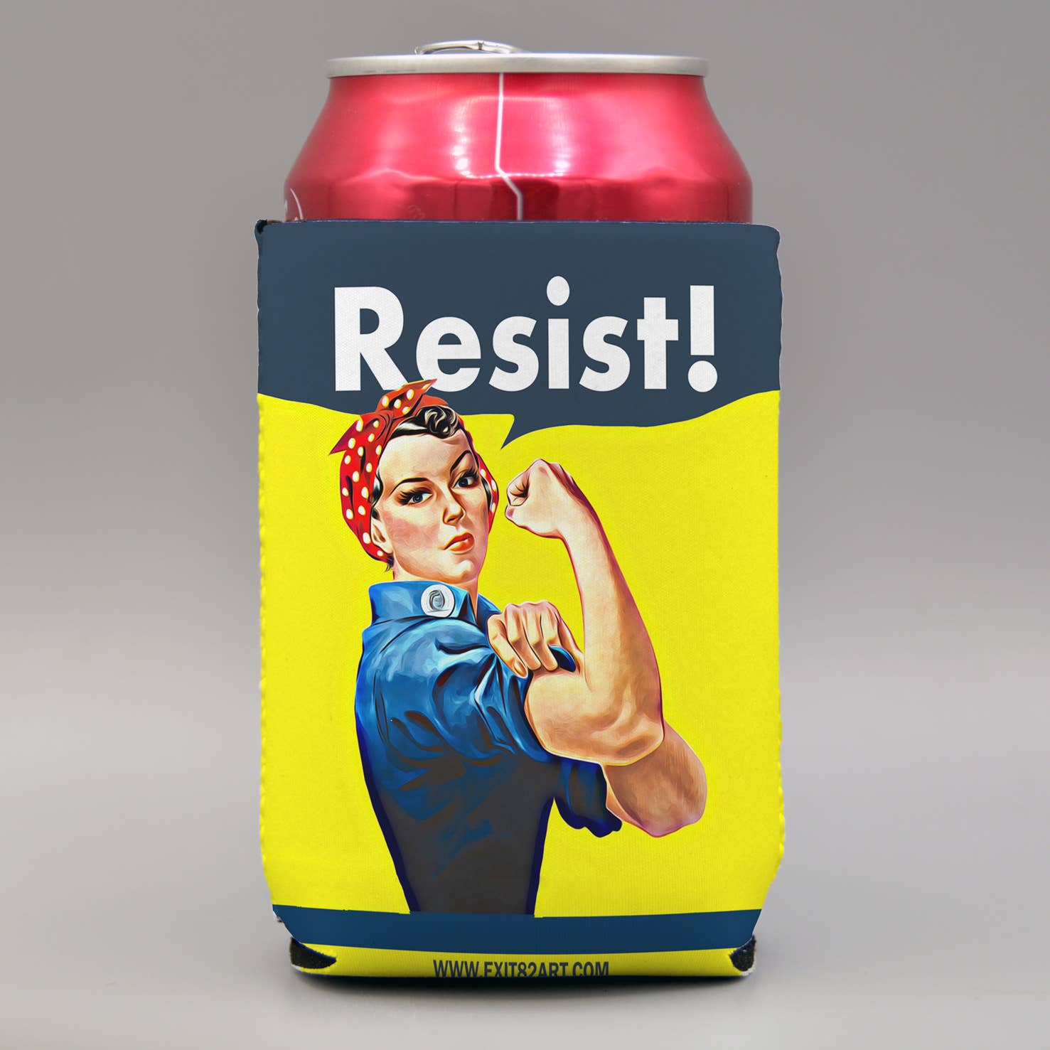 Rosie The Riveter - RESIST! - Collapsible Drink Coozie