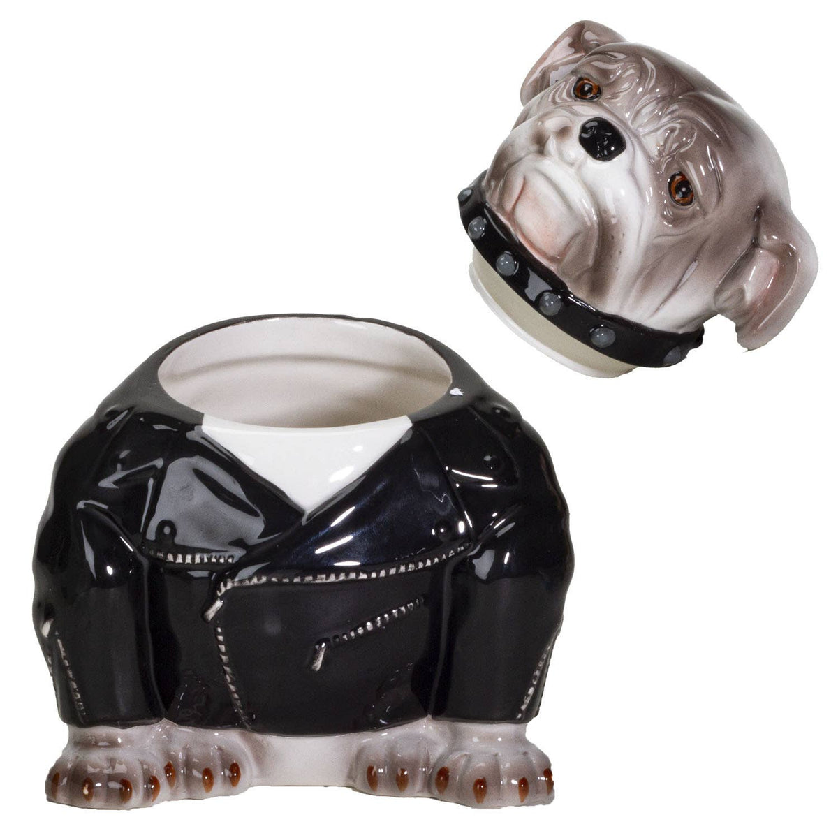 Biker Bulldog Cookie Jar