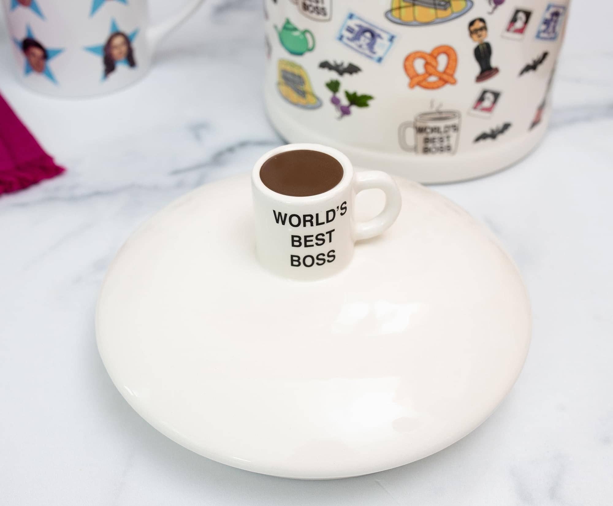 The Office Icons Ceramic Cookie Jar w/ Molded Knob