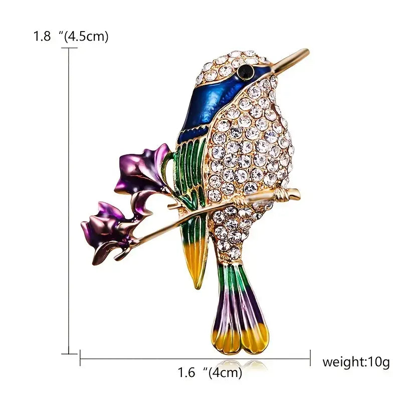 Elegant Brooch Pin Hummingbird