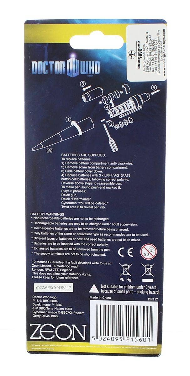 Doctor Who Dalek and Cyberman Talking Pen
