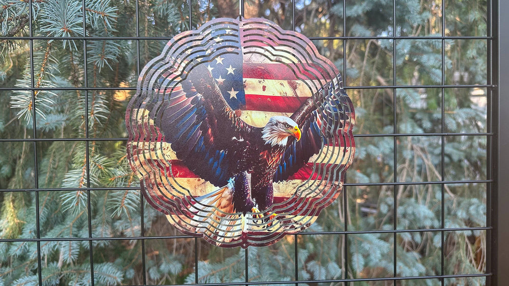 USA Flag Art Wind Spinner
