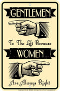 Gentlemen Left - Small Parking Signs