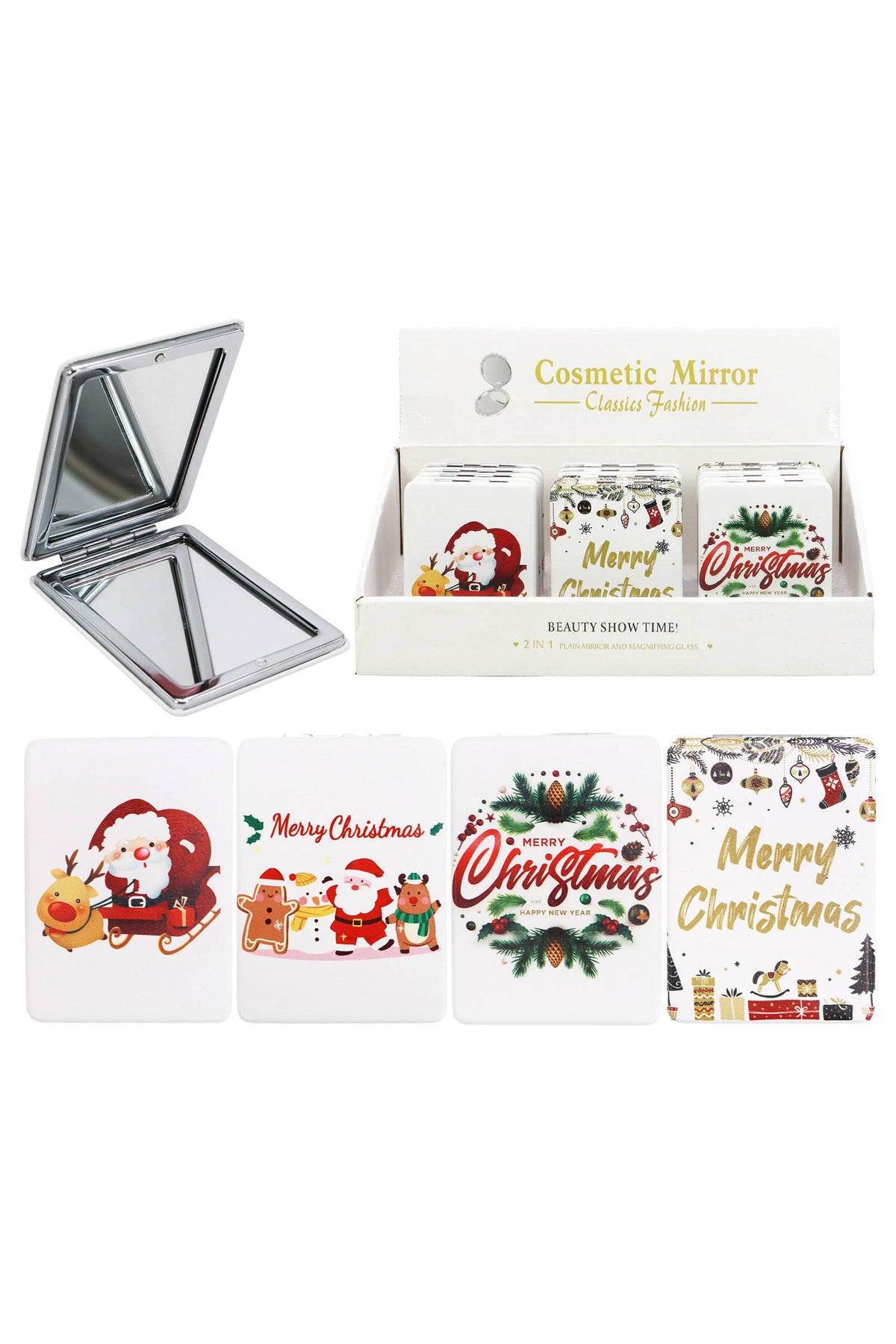 Festive Christmas Compact Mirror