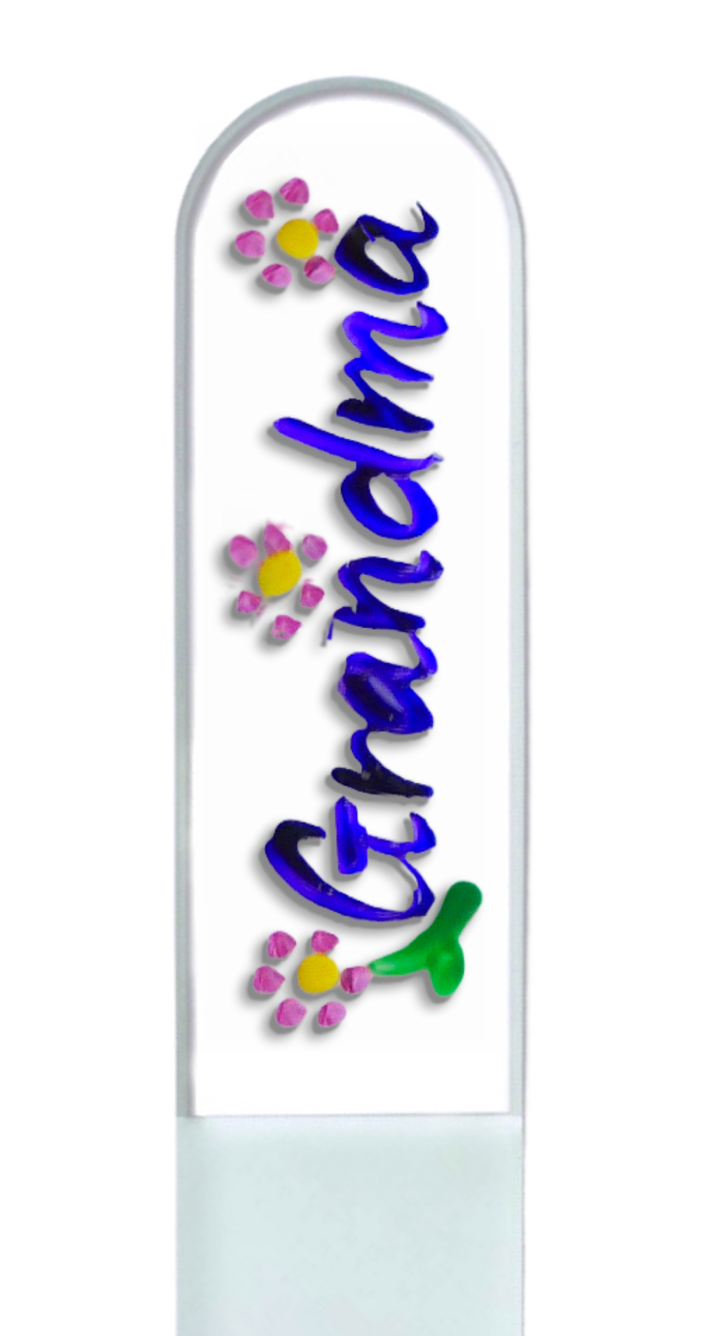 Grandma Flowers Gift Hand Painted Czech Crystal Nail File: Large