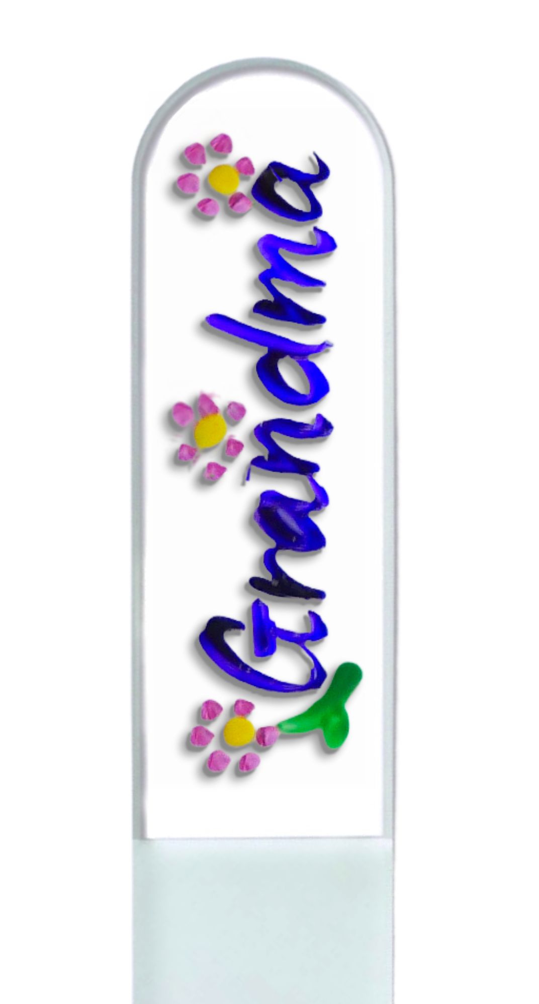 Grandma Flowers Gift Hand Painted Czech Crystal Nail File: Large