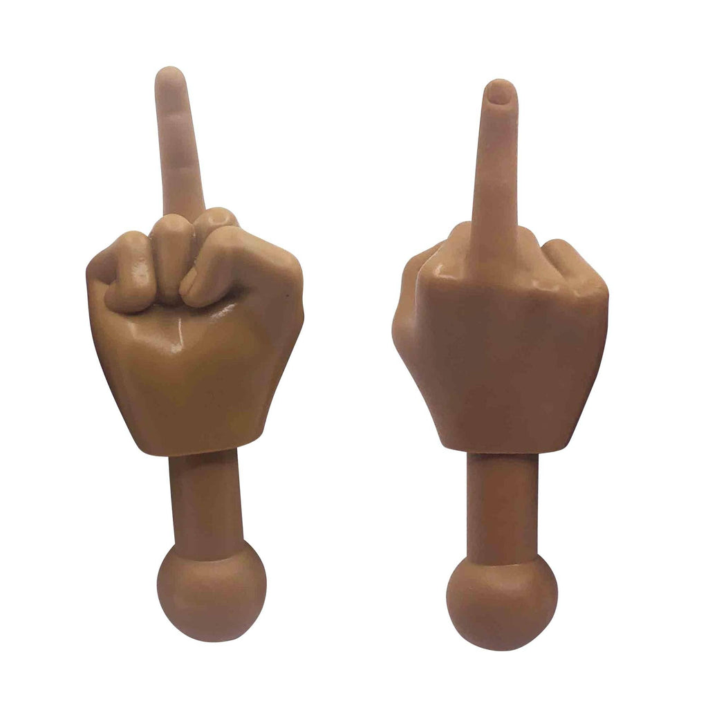 Tiny Hands Two Middle Finger Hands Deep Brown
