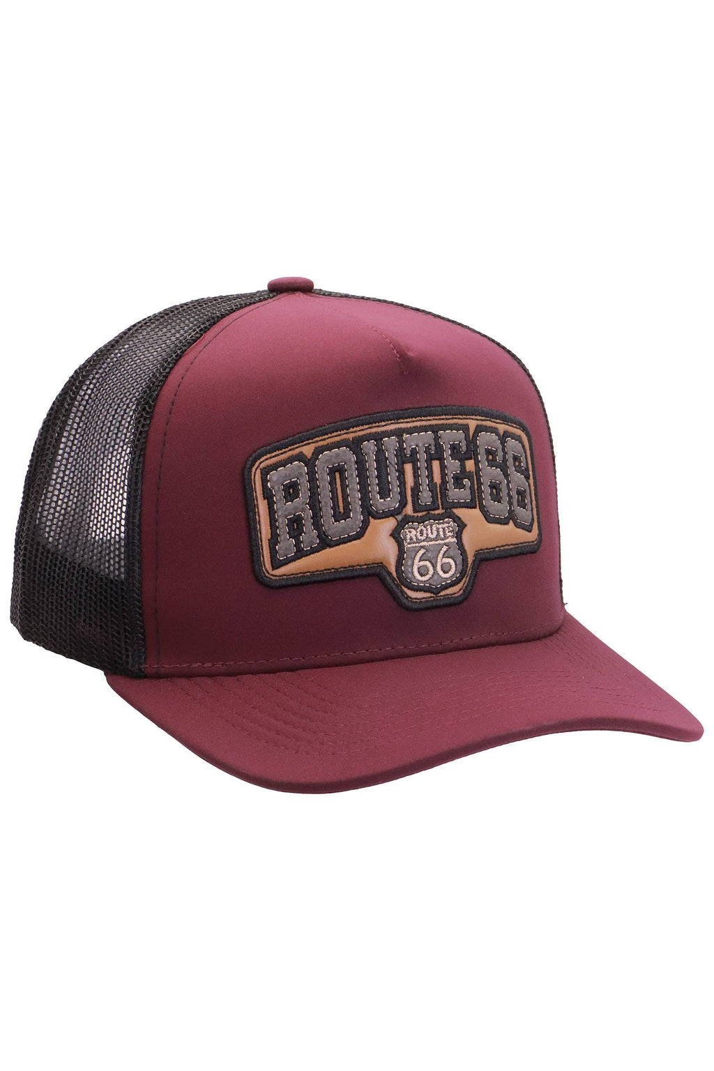 Route 66 Scuba Neoprene Trucker Hat: BURGUNDY/BLACK / ONE SIZE