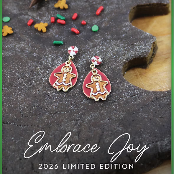 Peppermint & Gingerbread Silver Forest Earrings