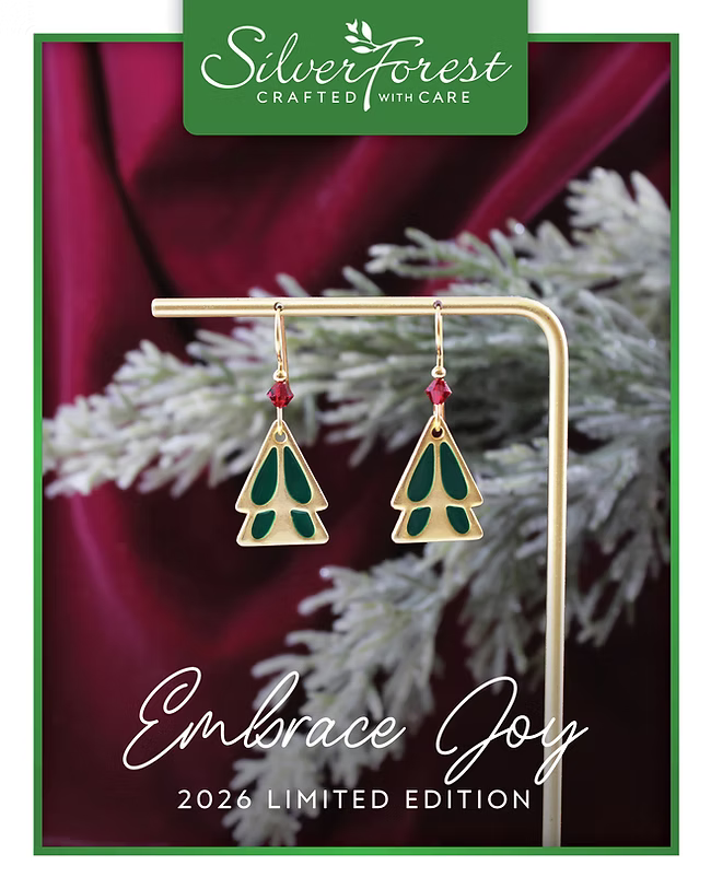 Stately Holiday Trees Silver Forest Earrings