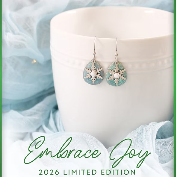 Snowflakes On Teardrop Silver Forest Earrings