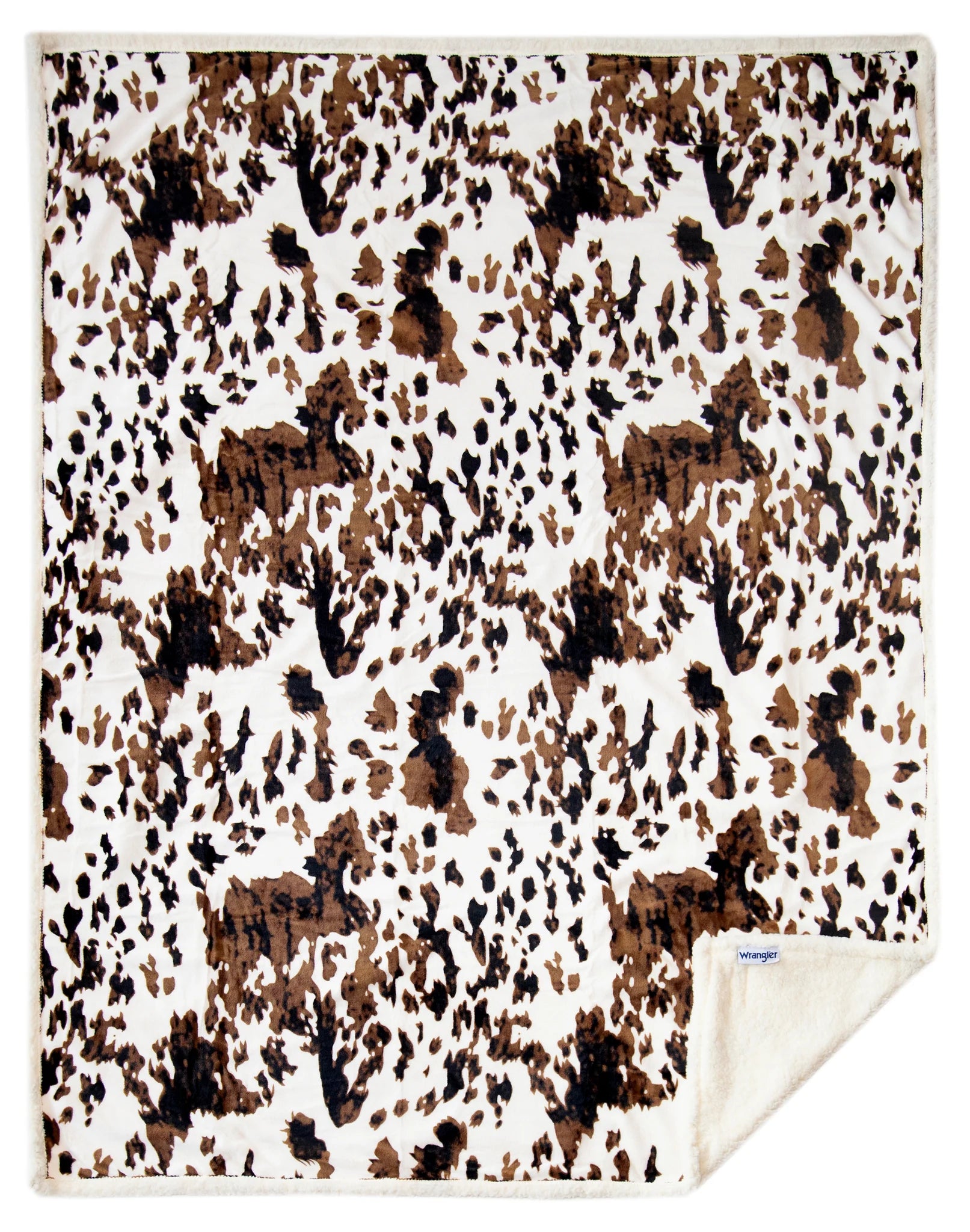 Wrangler Tri-Color Cowhide Sherpa Throw Blanket JW287