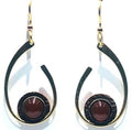 Silver Forest Open Curl w/Stone Earrings