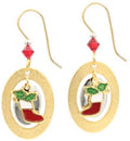 Silver Forest Stocking In Textured Oval Earrings