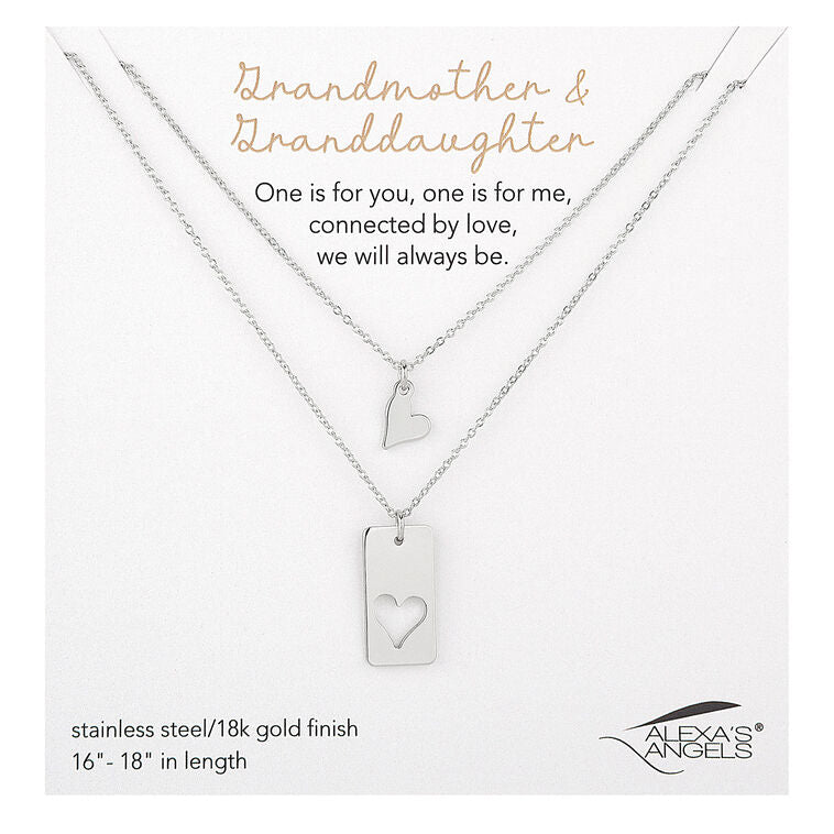 Grandmother and Granddaughter Silver Necklace Set