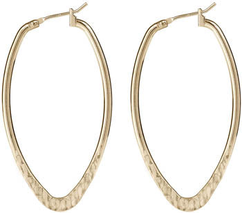 Spirit by Silver Forest Gold Hammered Olive Hoop Earrings