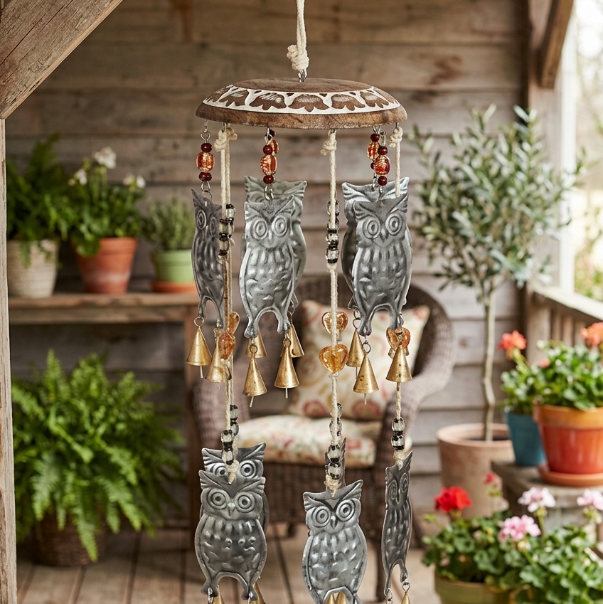 Owl Garden Bells Wind Chime