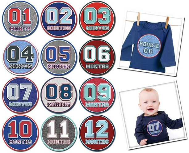 Sporty Shorty Baby Month Stickers
