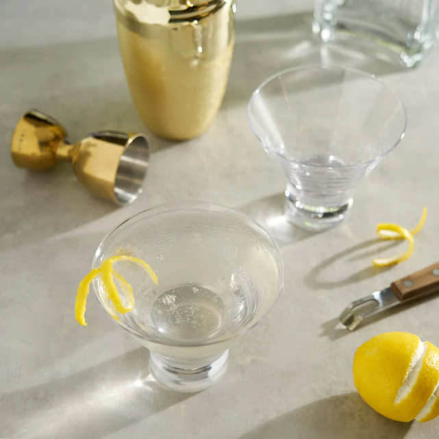 Heavy Base Crystal Martini Glasses /Set of 2
