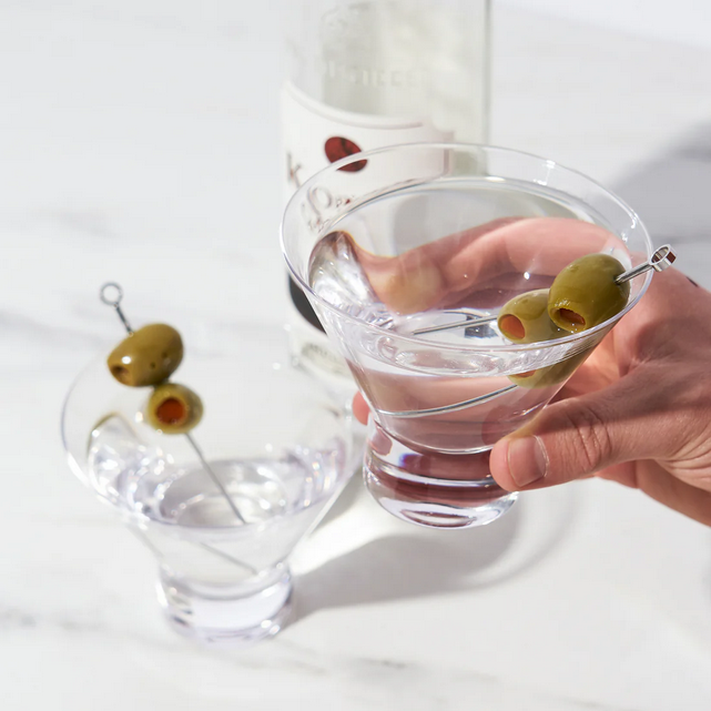 Heavy Base Crystal Martini Glasses /Set of 2
