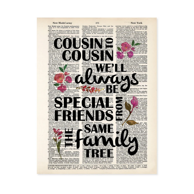 Cousin To Cousin Dictionary Page