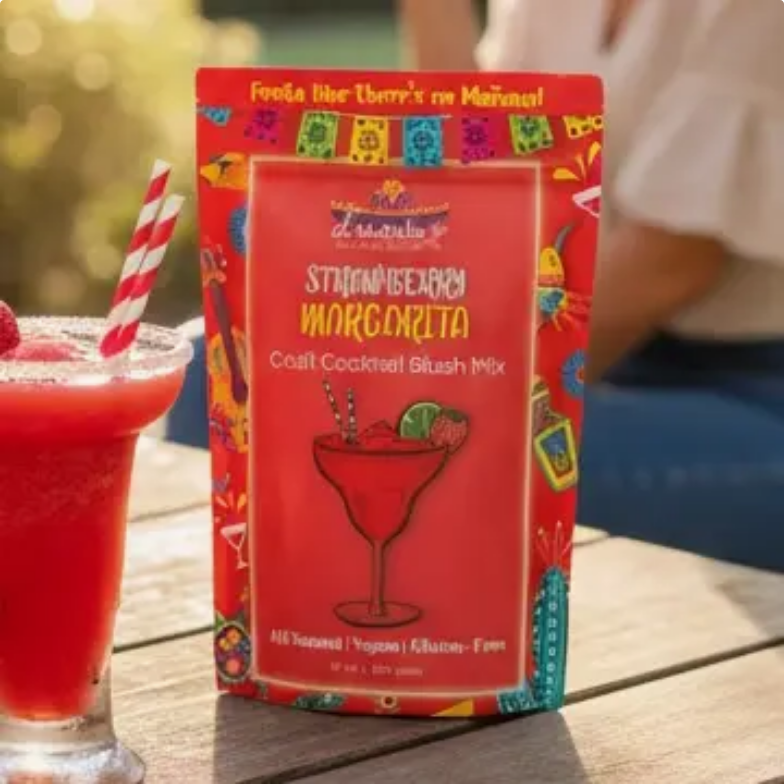 Non-Alcoholic Strawberry Margarita - Ready-To-Freeze Cocktail Mix