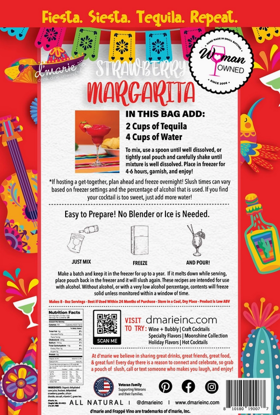 Non-Alcoholic Strawberry Margarita - Ready-To-Freeze Cocktail Mix