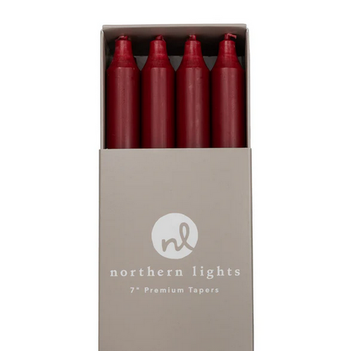 7" Taper Candle - Crimson