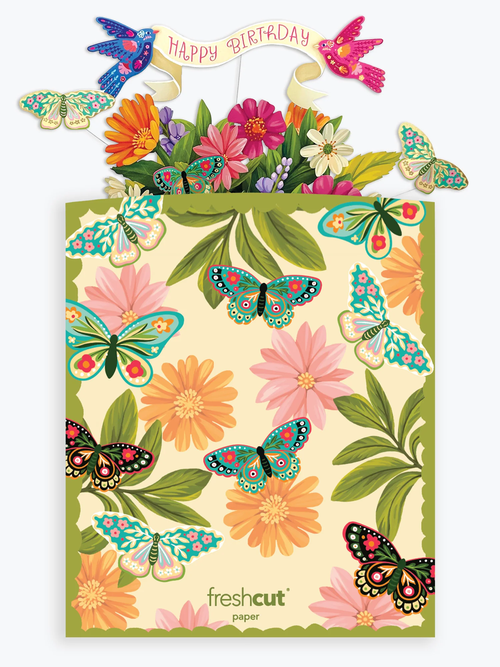 Happy Birthday Enchanted Garden Pop-Up Flower Bouquet