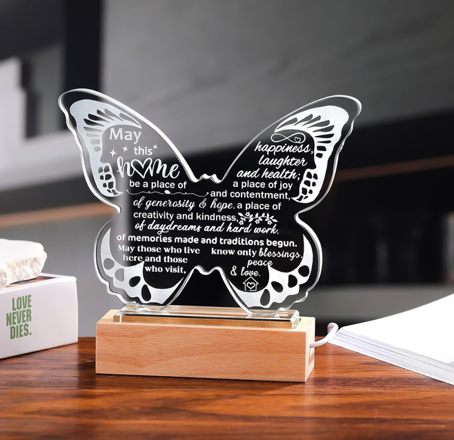 Lighted Crystal Butterfly Housewarming Gift